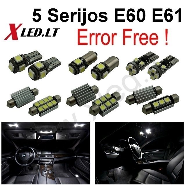 BMW 5 E60 E61 LED salono apšvietimo lempučių komplektas 1