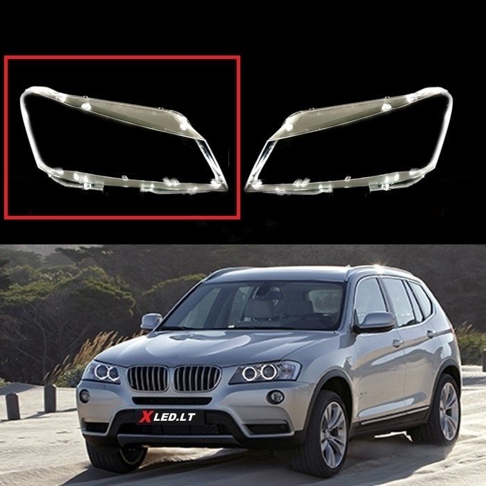 BMW X3 F25 (2009-2014) - Dešinės pusės žibinto stiklas BMW X3 F25 (2009-2014) - Dešinės pusės žibinto stiklas