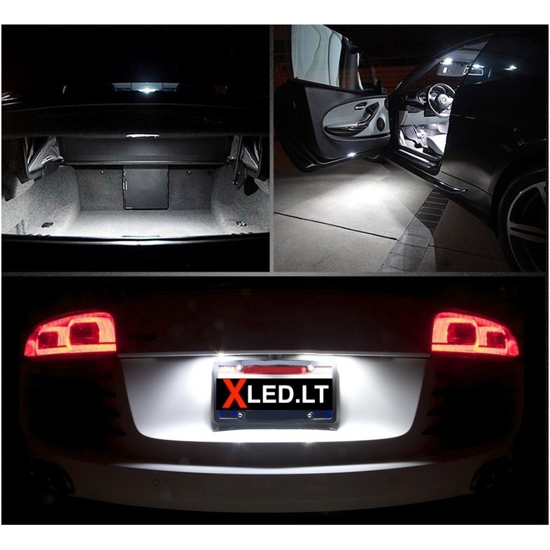 BMW 5 E39 LED salono apšvietimo lempučių komplektas 7