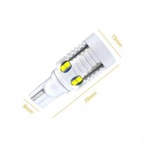 XLED CAN-BUS W16W - T15 ZES 12 SMD LED 6000k balta lemputė į atbulinį žibintą