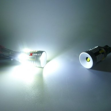XLED +800% 1500LM CAN-BUS W16W 921 - T15 ZES 12 SMD LED 6000k balta lemputė į atbulinį žibintą 4