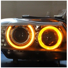 CCFL Amber Eyes geltoni šviesos žiedai E46 be lešio / E46 4/5 durys facelift su lešiu 3