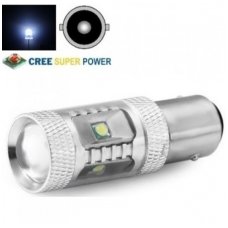 CREE LED P21W / BA15S 12v-24v, 9W - 700 LM galios - aukštos galios LED 6000k balta lemputė