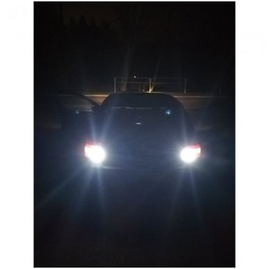 XLED +400% CREE LED P21W / BA15S 12v-24v, 9W - 700 LM galios - aukštos galios LED 6000k balta lemputė 1