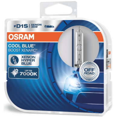 D1S OSRAM XENARC COOL BLUE BOOST 7000K 6140CBB-HCB 35W xenon lempučių komplektas