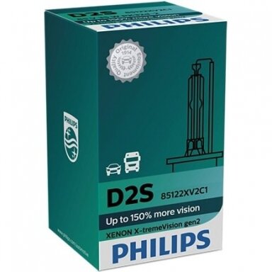 D2S NEW PHILIPS X-TREME VISION +150% GEN2 originali 85122XV2C1, 4800K xenon lemputė D2S NEW PHILIPS X-TREME VISION +150% GEN2 originali 85122XV2C1, 4800K xenon lemputė