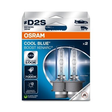 D2S OSRAM XENARC COOL BLUE BOOST 7000K 66240CBB-HCB 35W xenon lempučių komplektas D2S OSRAM XENARC COOL BLUE BOOST 7000K 66240CBB-HCB 35W xenon lempučių komplektas