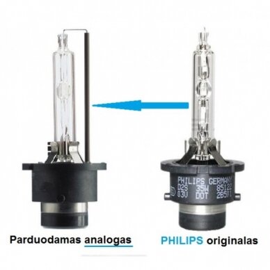 D2S Longliffe +60% 5500K PREMIUM 35W/85V E11 xenon lemputė į originalias xenon sistemas 1