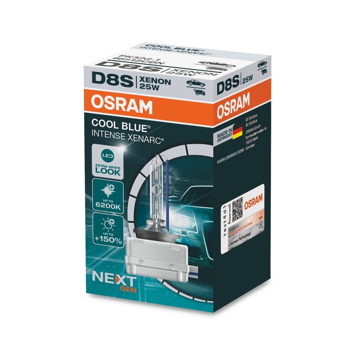 D8S OSRAM XENARC COOL BLUE INTENSE 6200K LED look +150% (NEXT GEN)