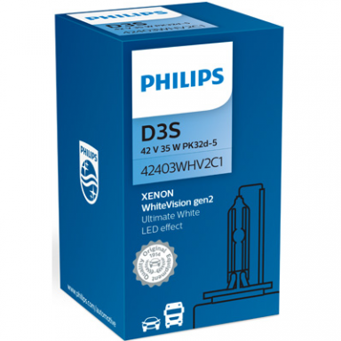 D3S NEW PHILIPS WHITE VISION +120% GEN2 originali 42403WHV2C1, 5000K xenon lemputė D3S NEW PHILIPS WHITE VISION +120% GEN2 originali 42403WHV2C1, 5000K xenon lemputė