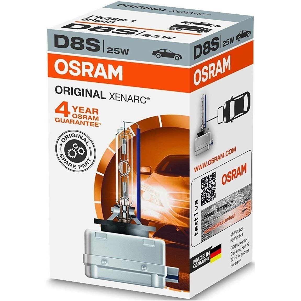 D8S OSRAM XENARC ORIGINAL 4 metai garantija 25w 40v 66548 PK32d-1 4008321787019 xenon lemputė D8S OSRAM XENARC ORIGINAL 4 metai garantija 25w 40v 66548 PK32d-1 4008321787019 xenon lemputė