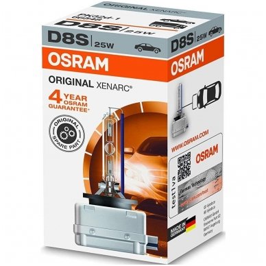 D8S OSRAM XENARC ORIGINAL 4 metai garantija 25w 40v 66548 PK32d-1 4008321787019 xenon lemputė D8S OSRAM XENARC ORIGINAL 4 metai garantija 25w 40v 66548 PK32d-1 4008321787019 xenon lemputė