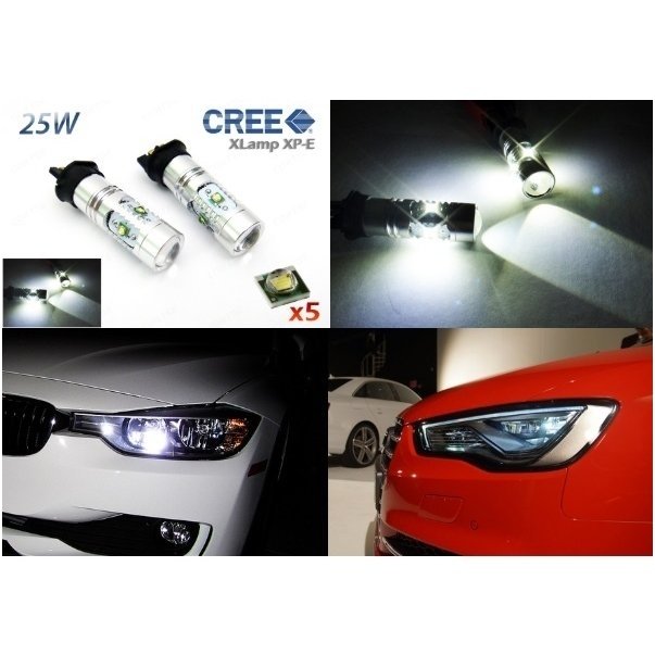DRL PW19W / PW21W / PW24W CREE dienos šviesų LED lemputė - balta 4