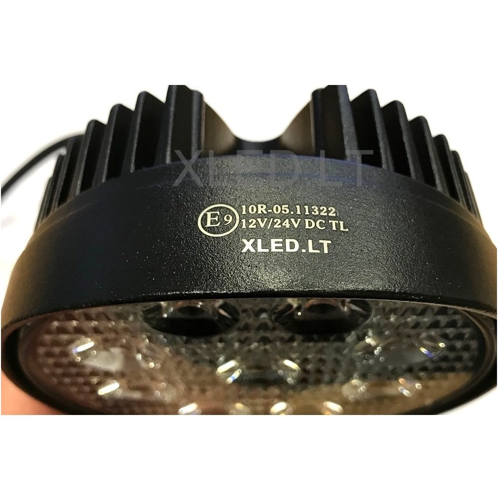 EMC LED plataus švietimo apvalus darbo žibintas 27W, 10-30V, 9 LED 4