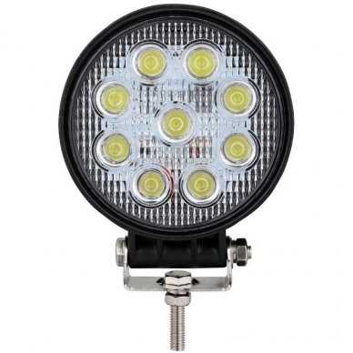 EMC LED plataus švietimo apvalus darbo žibintas 27W, 10-30V, 9 LED 6 EMC LED plataus švietimo apvalus darbo žibintas 27W, 10-30V, 9 LED 6