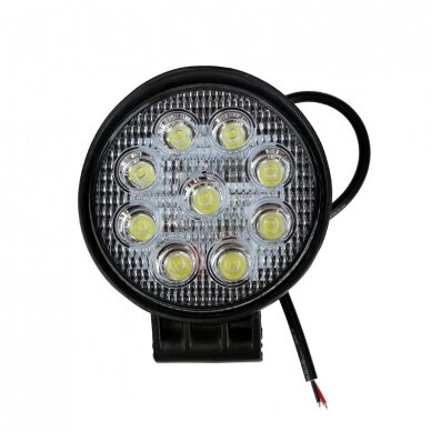 EMC LED siauro švietimo apvalus darbo žibintas 27W, 10-30V, 9 LED 9