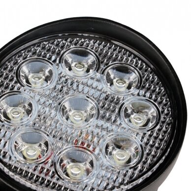 EMC LED siauro švietimo apvalus darbo žibintas 27W, 10-30V, 9 LED 11 EMC LED siauro švietimo apvalus darbo žibintas 27W, 10-30V, 9 LED 11