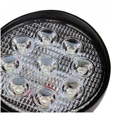 EMC LED plataus švietimo apvalus darbo žibintas 27W, 10-30V, 9 LED 11 EMC LED plataus švietimo apvalus darbo žibintas 27W, 10-30V, 9 LED 11
