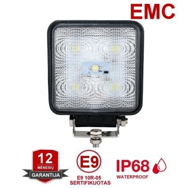 EMC LED SUPER plataus švietimo darbo žibintas 15W, 10-30V, 5 LED
