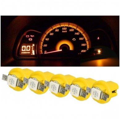 Geltona led B8.5D 1led smd spidometro, prietaisų skydelio lemputė 1