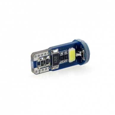 Geltona LED CAN BUS lemputė T10 / W5W / WY5W - 5 LED 3