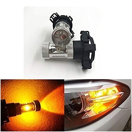 Geltona PY24W 4+2 CREE led SMD 9w, 12-24v su priekyje lešiu 4