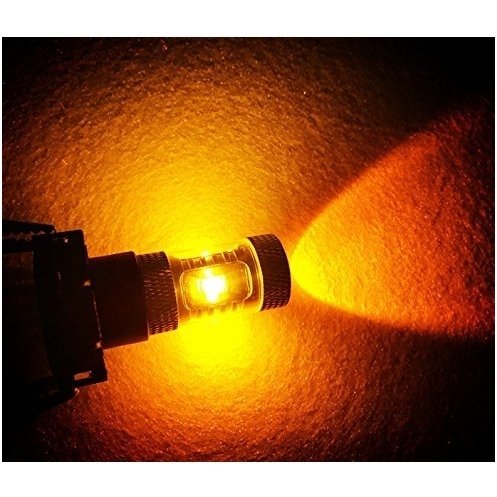 Geltona PY24W 4+2 CREE led SMD 9w, 12-24v su priekyje lešiu 7
