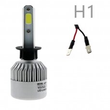 H1 COB LED sistema 12-24V, 25W, 2500LM į priekinius žibintus