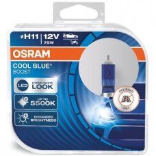 H11 OSRAM COOL BLUE BOOST, 75W 5500K, +50% šviesos, 62211CBB-HCB, 4052899439849