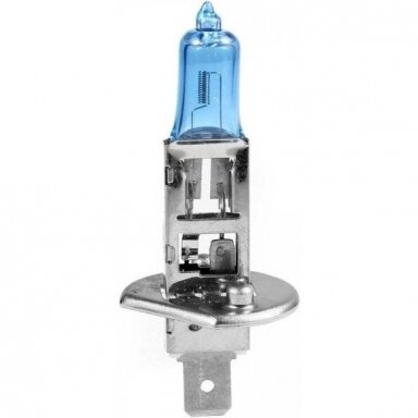 H1 1vnt. 5000K SUPER XENON WHITE 12v 55w trumpųjų, ilgųjų, rūko šviesų halogeninė lemputė