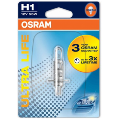 H1 1vnt. OSRAM ULTRA LIFE lemputė 4 metai garantija, 64150ULT, 4008321416100 halogeninė lemputė 2