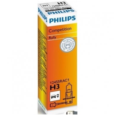 H3 1vnt. Philips "RALLY" Maximum light lemputė, 12455RAC1, 924705517146 halogeninė lemputė 1