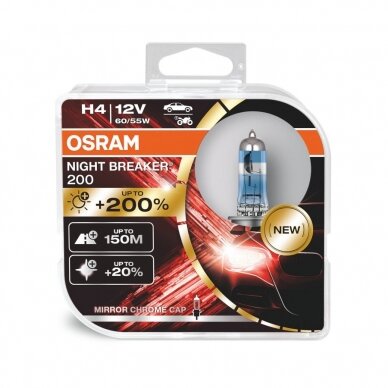 H4 OSRAM NIGHT BREAKER +200% 64193NB200-HCB 2vnt. 3 H4 OSRAM NIGHT BREAKER +200% 64193NB200-HCB 2vnt. 3