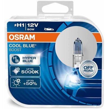 H1 OSRAM COOL BLUE BOOST, 80W 5000K, +50% šviesos, 62150CBB-2HB