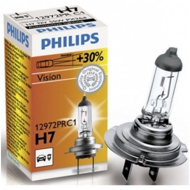 H7 1vnt. Philips Vison +30% 12v 55w 12972PRC1 halogeninė lemputė 3