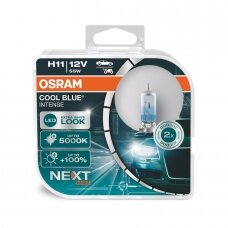 H11 OSRAM COOL BLUE INTENSE 5000K LED look, +100% šviesos (NEXT GEN) 64211CBN-HCB