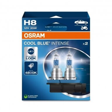 H8 OSRAM COOL BLUE INTENSE 4800K LED look 64212CBN-2HB