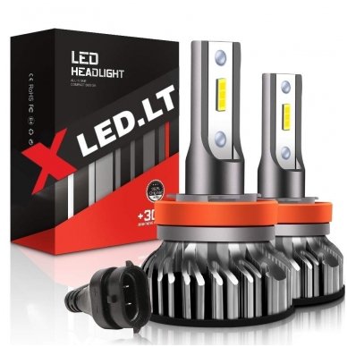 XLED H8 / H9 / H11 / H16 SUPER MINI CAN-BUS ZES +300% LED sistema 12V-24V 6500LM XLED H8 / H9 / H11 / H16 SUPER MINI CAN-BUS ZES +300% LED sistema 12V-24V 6500LM