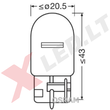 Halogeninė lemputė W21W 1vnt. OSRAM Original 12V 21W 7505, 4008321090669 Halogeninė lemputė W21W 1vnt. OSRAM Original 12V 21W 7505, 4008321090669