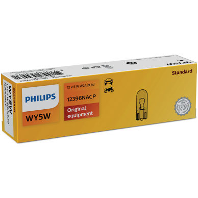 Halogeninė lemputė WY5W 1vnt. PHILIPS Vision 12V 5W geltona 12396NACP, 8711559530048 2
