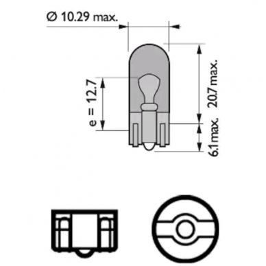 Halogeninė lemputė WY5W 1vnt. PHILIPS Vision 12V 5W geltona 12396NACP, 8711559530048 1 Halogeninė lemputė WY5W 1vnt. PHILIPS Vision 12V 5W geltona 12396NACP, 8711559530048 1