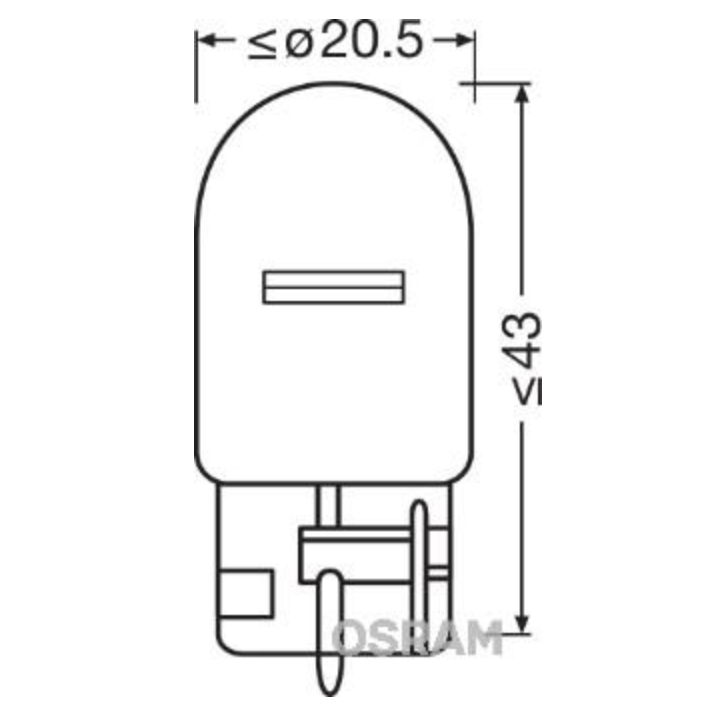 Halogeninė lemputė W21W 1vnt. OSRAM Original 12V 21W 7505, 4008321090669 1 Halogeninė lemputė W21W 1vnt. OSRAM Original 12V 21W 7505, 4008321090669 1