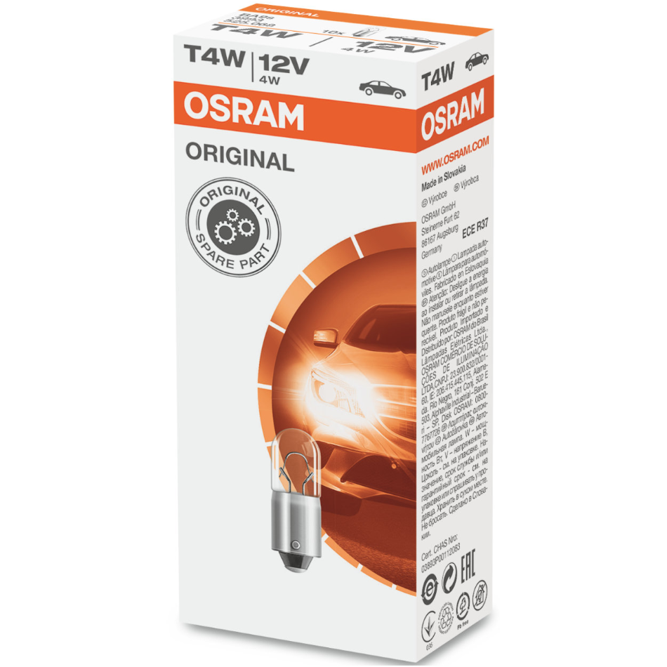 Halogeninė lemputė BA9S/T4W 1vnt. OSRAM Original 12V 4W, 4050300838489 2