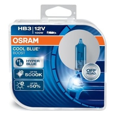 HB3/9005 OSRAM COOL BLUE BOOST, 100W 5000K, +50% šviesos, 69005CBB-HCB, 4052899439887
