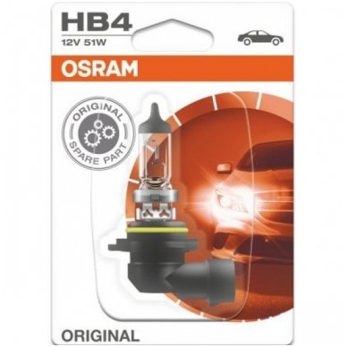 HB4 / 9006 1vnt. OSRAM ORIGINAL LINE 12V 51W, 9006, 4050300012650 halogeninė lemputė