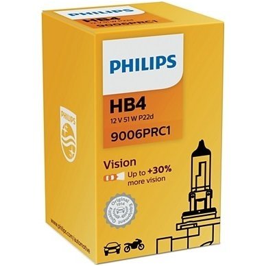 HB4 / 9006 1vnt. Philips Vision +30% 12v 51w 9006PRC1 halogeninė lemputė HB4 / 9006 1vnt. Philips Vision +30% 12v 51w 9006PRC1 halogeninė lemputė
