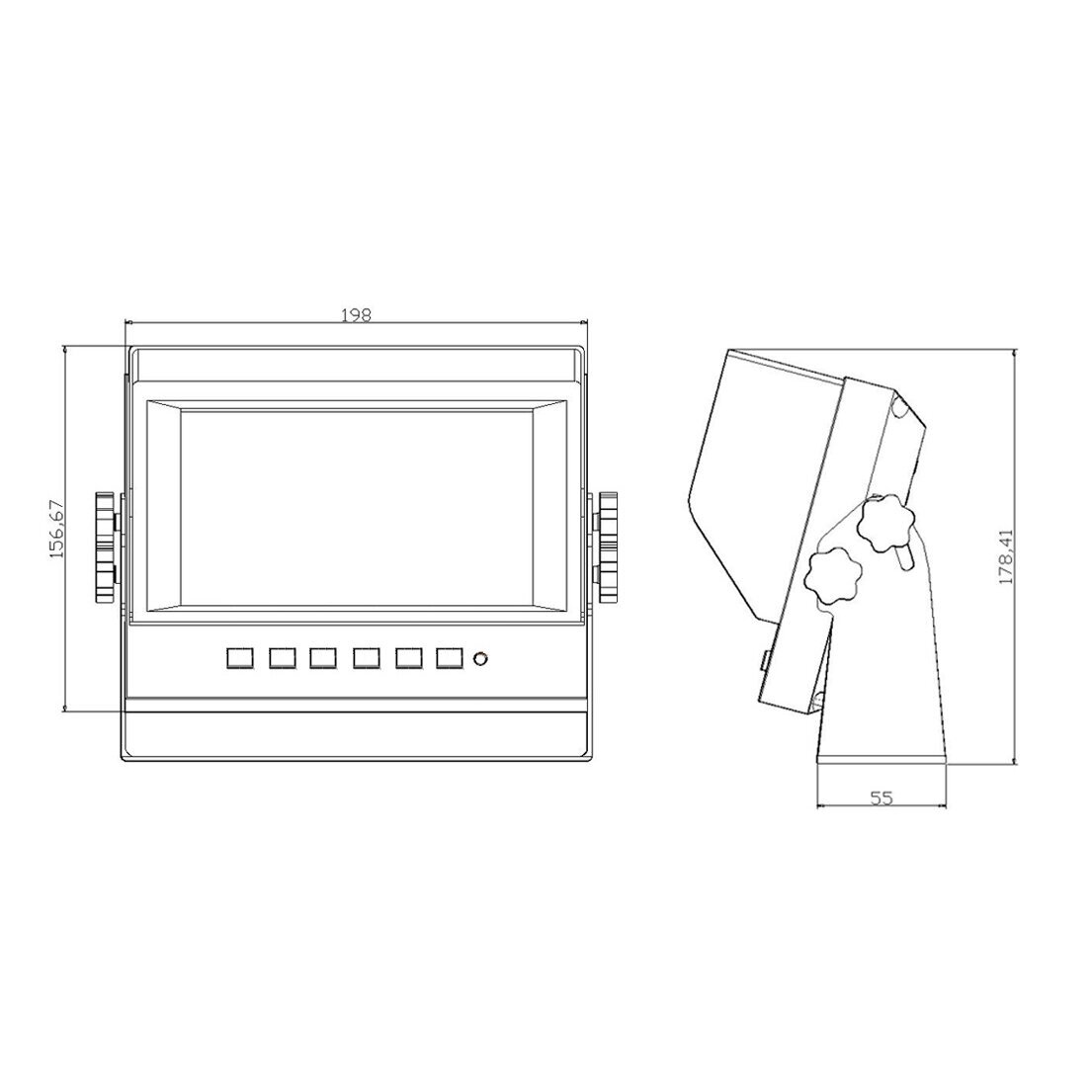IP69K Parkavimo monitorius AHD1080P LCD 7.0 colių 2 kanalai 4PIN 12V-24V 8