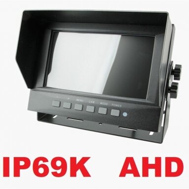 IP69K Parkavimo monitorius AHD1080P LCD 7.0 colių 2 kanalai 4PIN 12V-24V IP69K Parkavimo monitorius AHD1080P LCD 7.0 colių 2 kanalai 4PIN 12V-24V