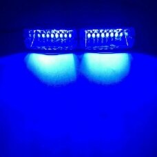 Įspėjamasis galingas LED švyturėlis mėlynas tvirtinamas prie stiklo