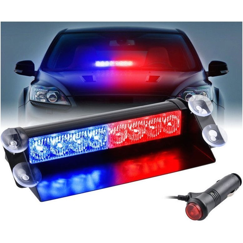 Įspėjamasis LED BAR raudonas - mėlynas švyturėlis tvirtinamas prie stiklo Įspėjamasis LED BAR raudonas - mėlynas švyturėlis tvirtinamas prie stiklo